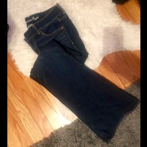 Dark wash trendy artist flare jeans
